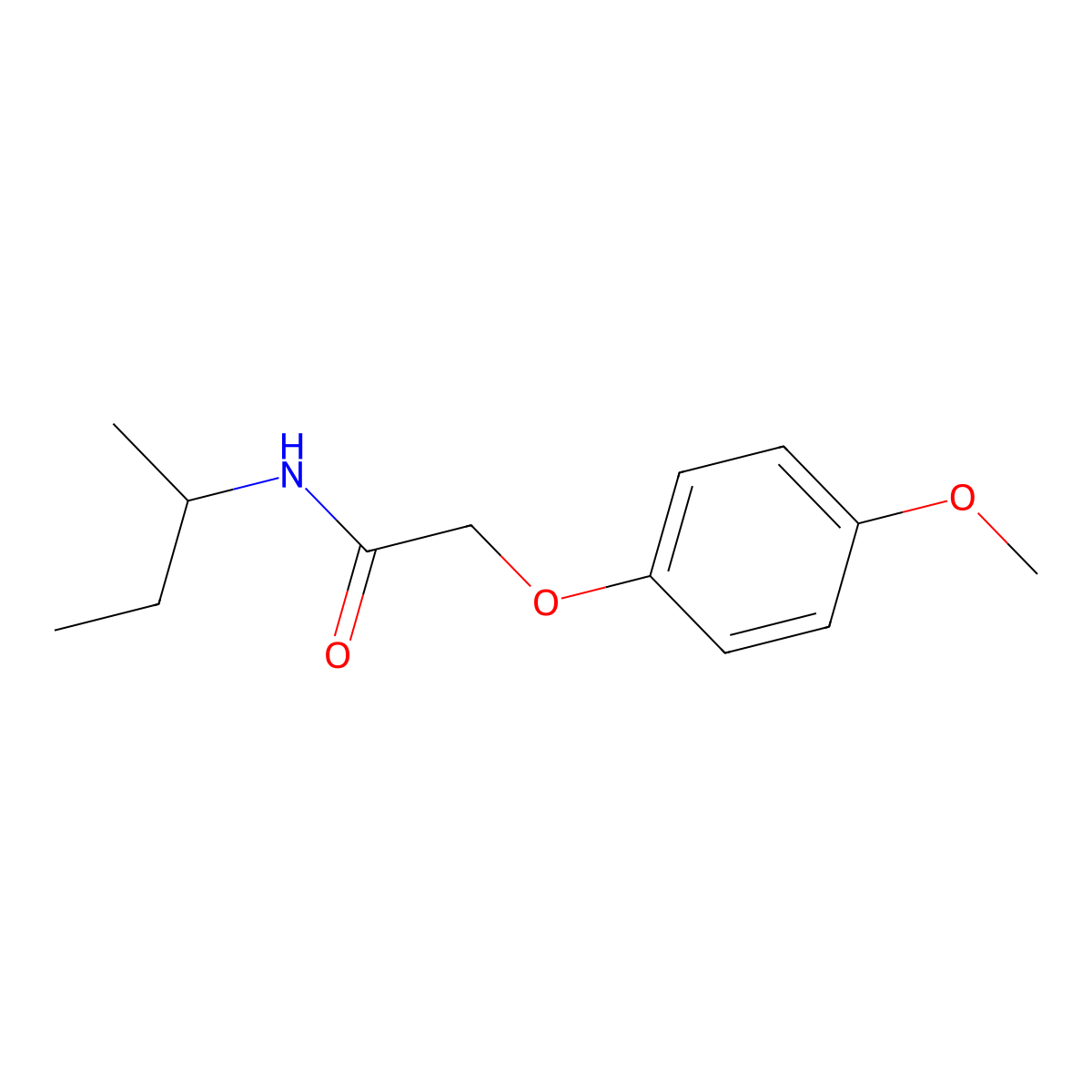N-butan-2-yl-2-(4-methoxyphenoxy)acetamide molecular structure, CAS 429624-65-7