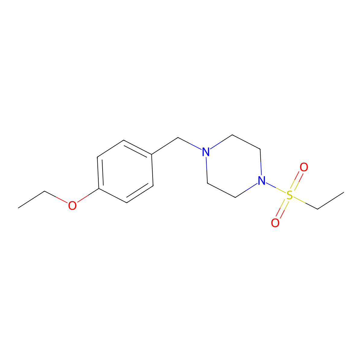 1-(4-Ethoxybenzyl)-4-(ethylsulfonyl)piperazine molecular structure, CAS 429624-66-8