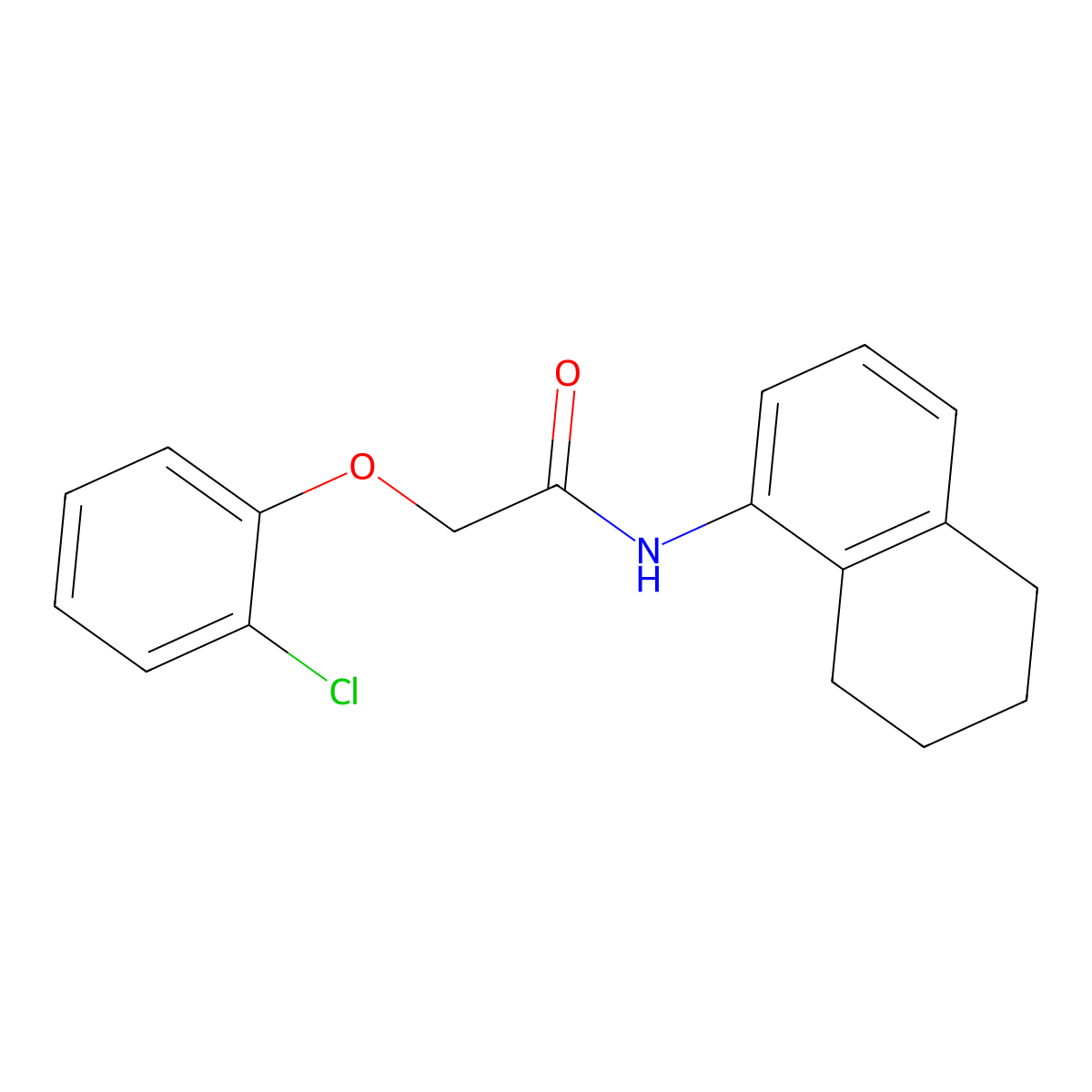 2-(2-chlorophenoxy)-N-(5,6,7,8-tetrahydronaphthalen-1-yl)acetamide molecular structure, CAS 429624-67-9