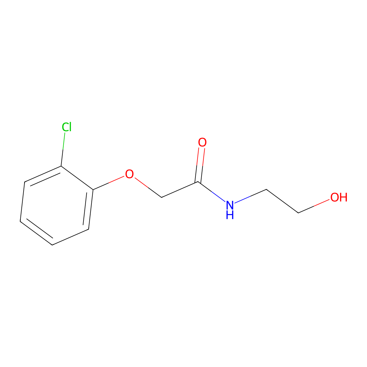 2-(2-chlorophenoxy)-N-(2-hydroxyethyl)acetamide molecular structure, CAS 429624-83-9