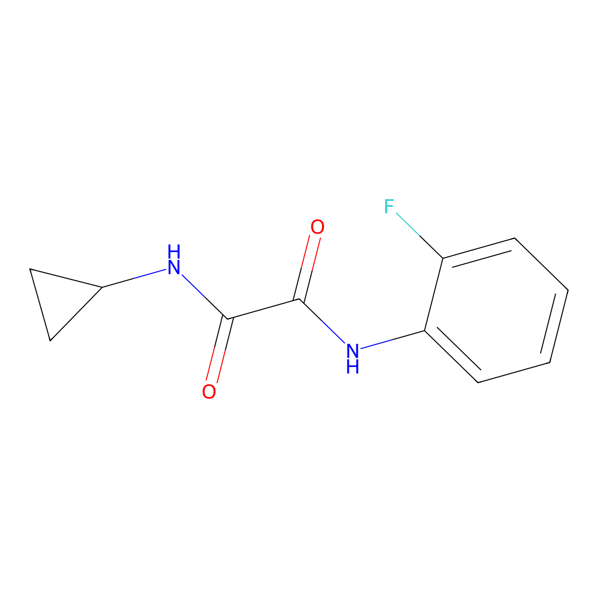 N-cyclopropyl-N'-(2-fluorophenyl)ethanediamide molecular structure, CAS 429624-94-2