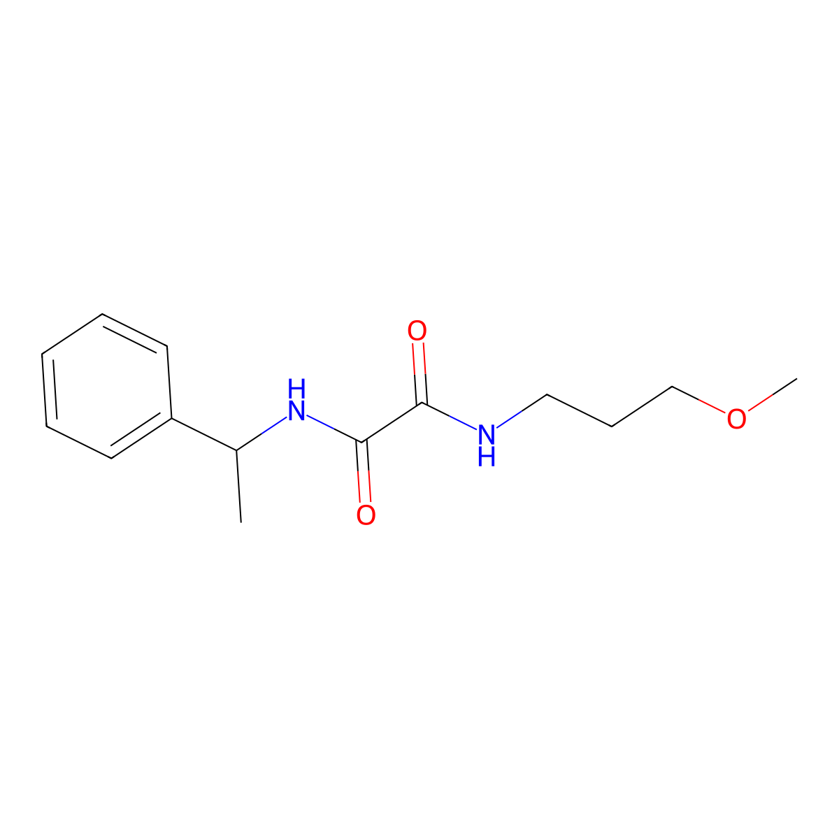 N-(3-methoxypropyl)-N'-(1-phenylethyl)ethanediamide molecular structure, CAS 429625-02-5