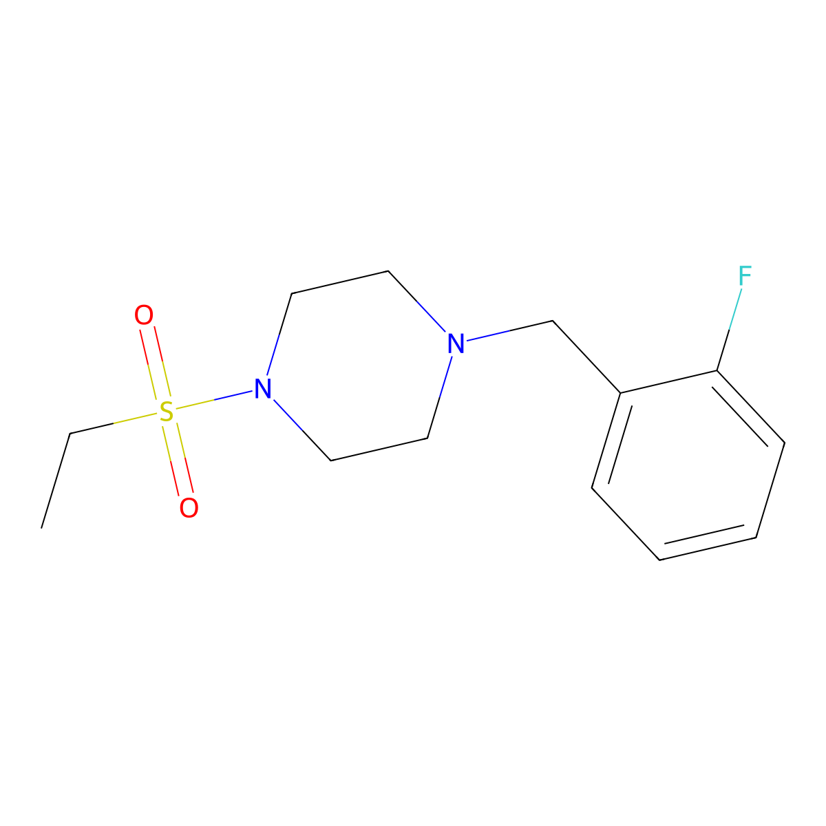 1-(Ethylsulfonyl)-4-(2-fluorobenzyl)piperazine molecular structure, CAS 429625-08-1