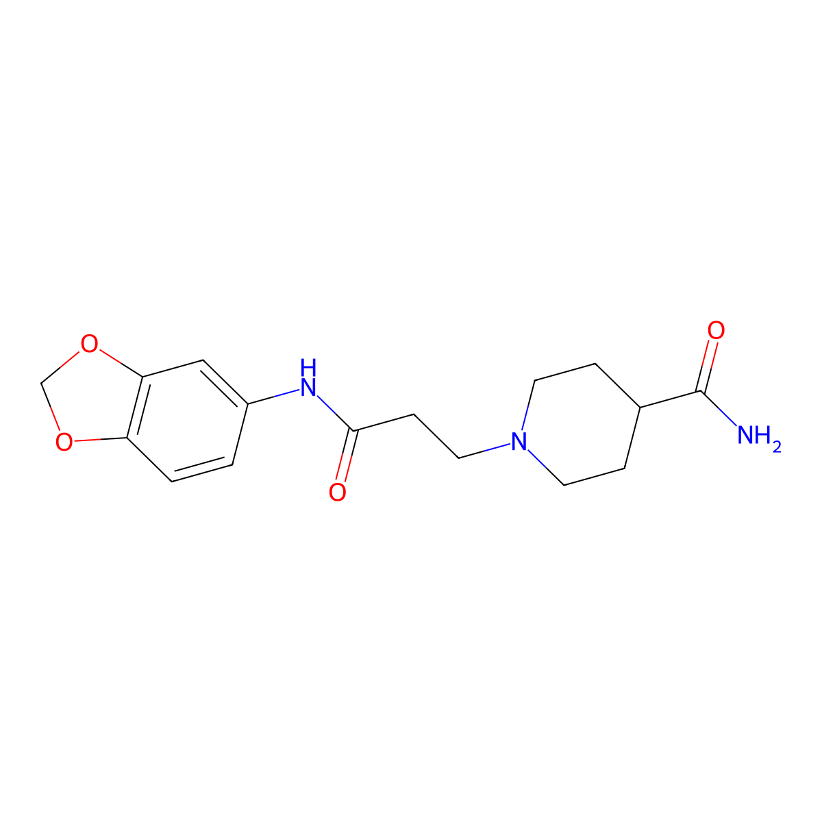 1-[3-(1,3-Benzodioxol-5-ylamino)-3-oxopropyl]piperidine-4-carboxamide molecular structure, CAS 429625-20-7