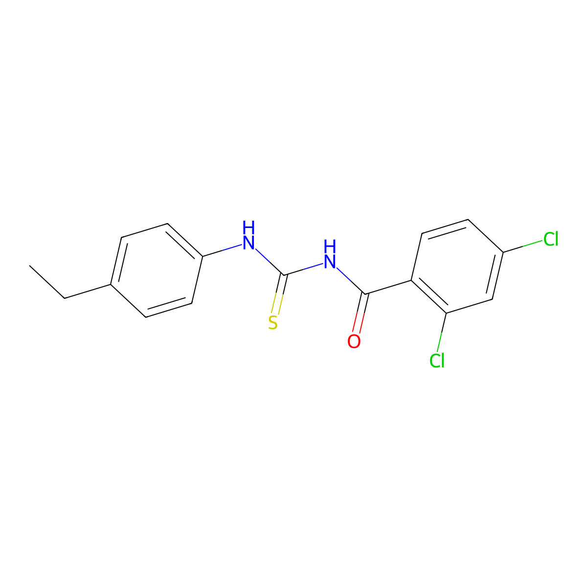 2,4-dichloro-N-[(4-ethylphenyl)carbamothioyl]benzamide molecular structure, CAS 429625-23-0