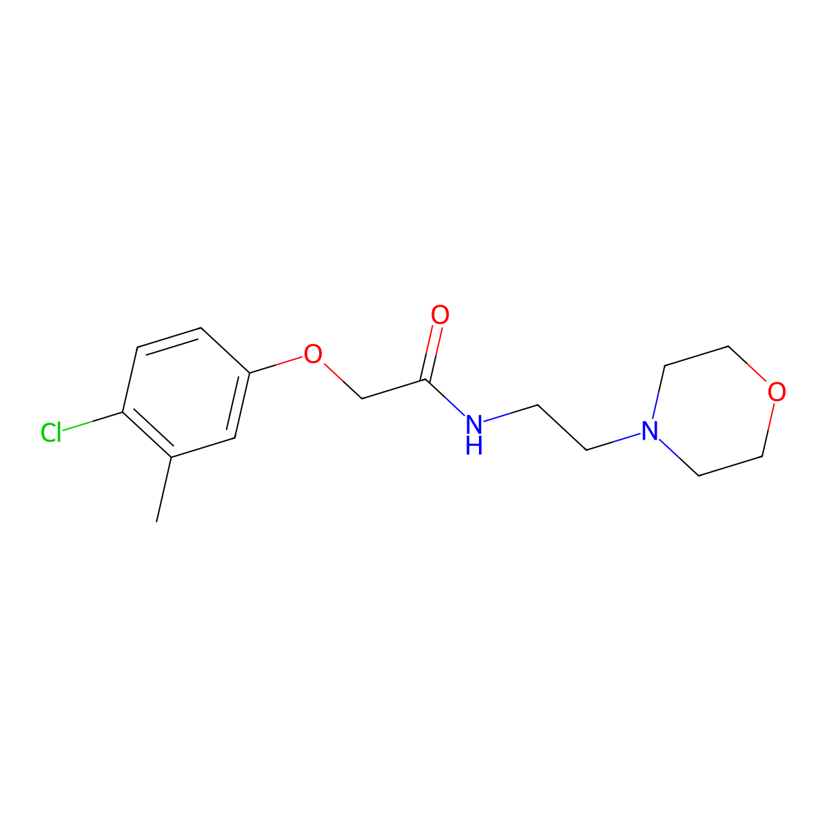 2-(4-chloro-3-methylphenoxy)-N-(2-morpholin-4-ylethyl)acetamide molecular structure, CAS 429625-38-7