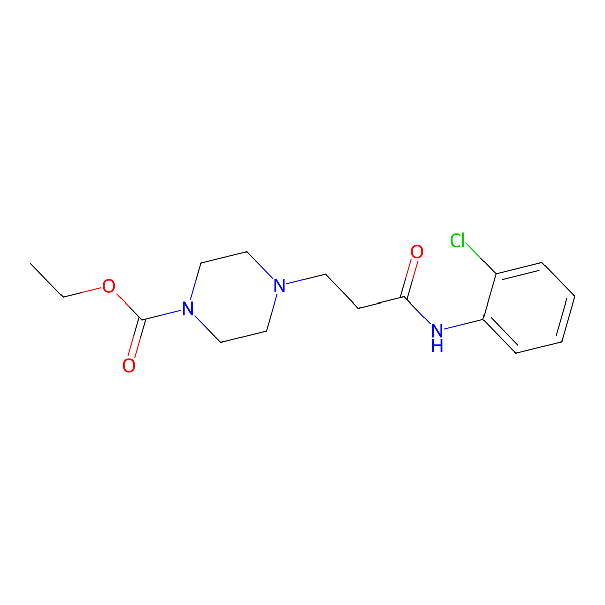 Ethyl 4-[3-(2-chloroanilino)-3-oxopropyl]piperazine-1-carboxylate molecular structure, CAS 429625-39-8