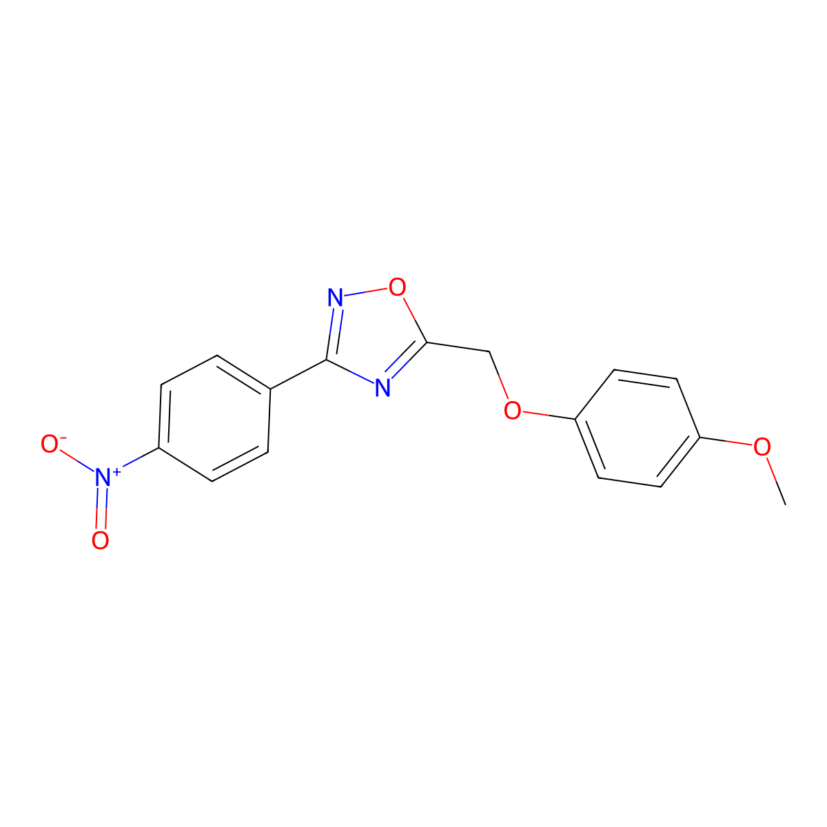 5-[(4-Methoxyphenoxy)methyl]-3-(4-nitrophenyl)-1,2,4-oxadiazole molecular structure, CAS 429625-40-1