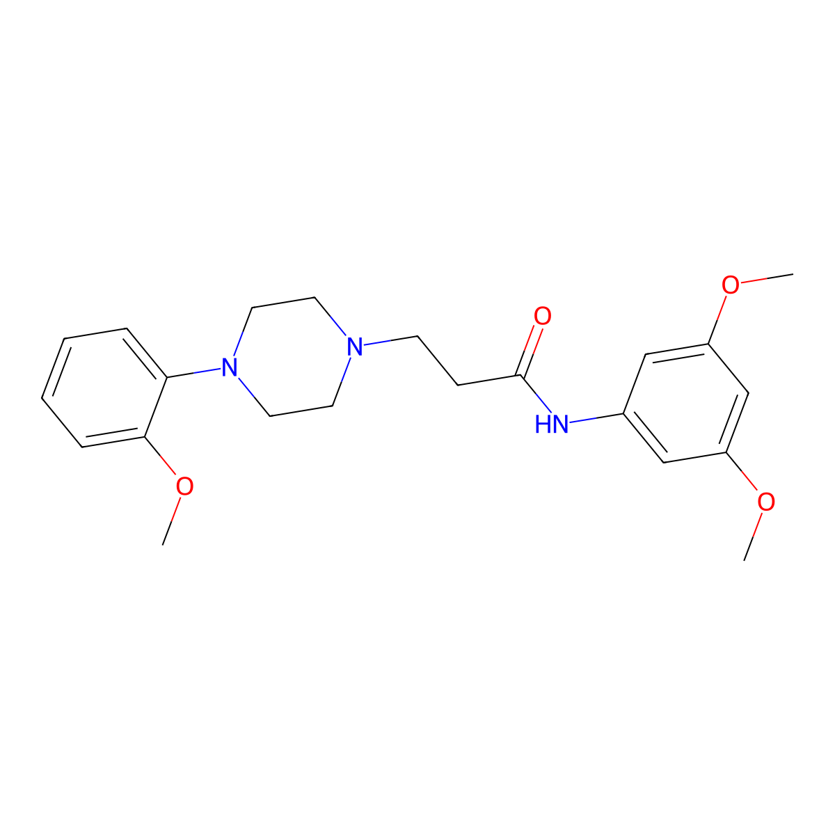N-(3,5-dimethoxyphenyl)-3-[4-(2-methoxyphenyl)piperazin-1-yl]propanamide molecular structure, CAS 429625-42-3