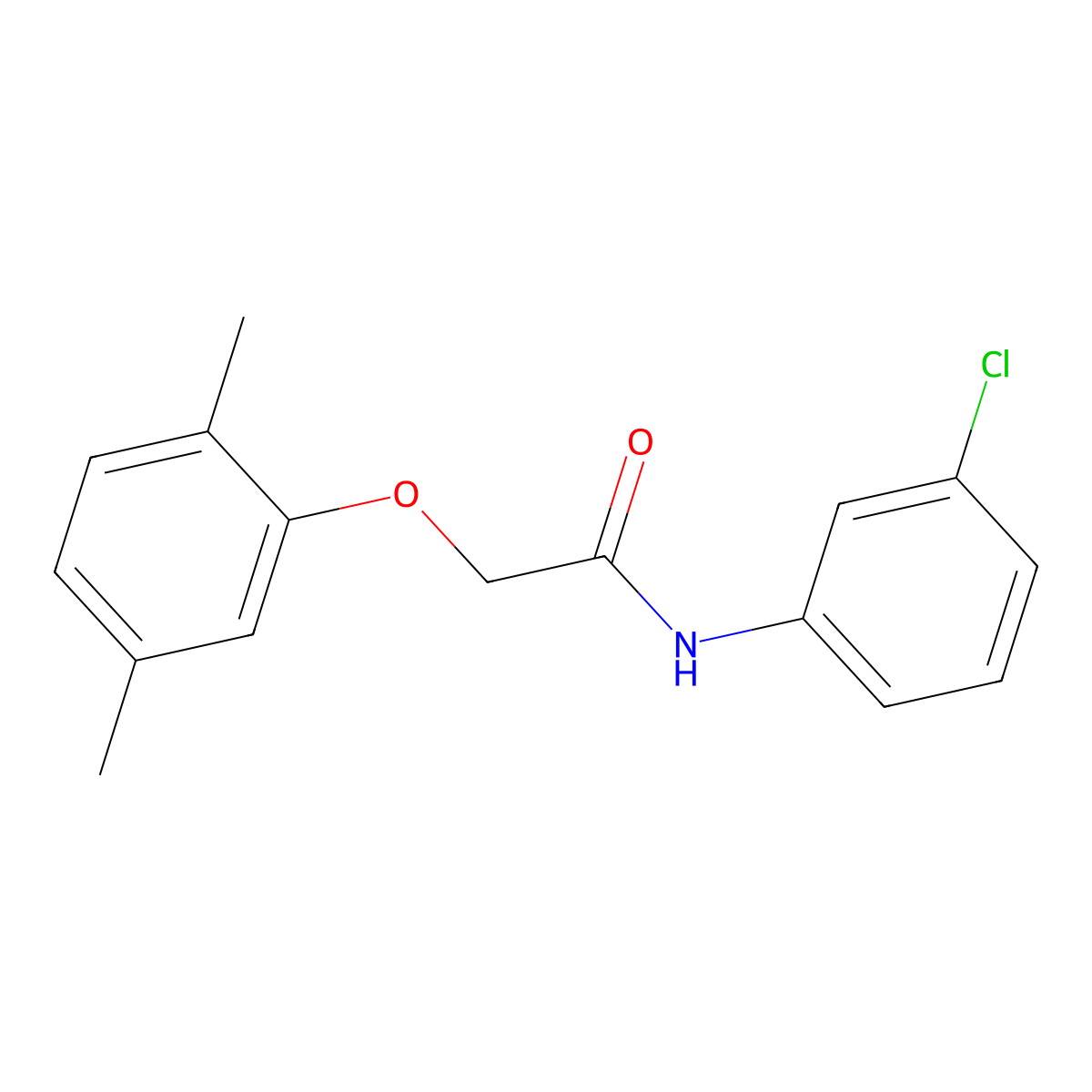 N-(3-Chlorophenyl)-2-(2,5-dimethylphenoxy)acetamide molecular structure, CAS 429625-55-8