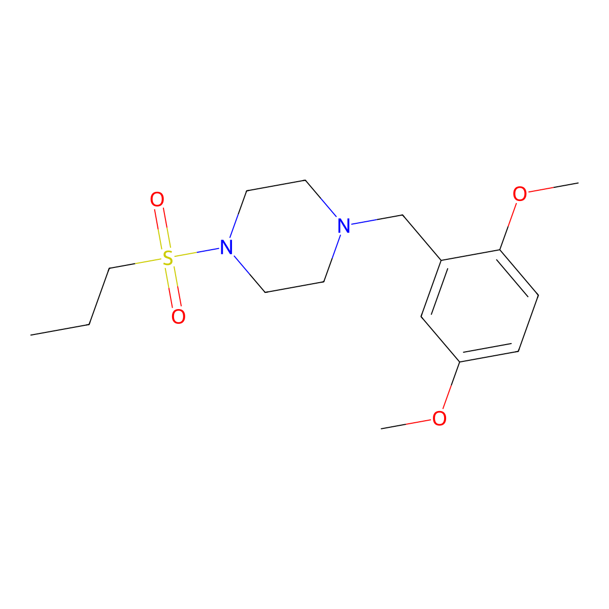 1-(2,5-Dimethoxybenzyl)-4-(propylsulfonyl)piperazine molecular structure, CAS 429625-61-6