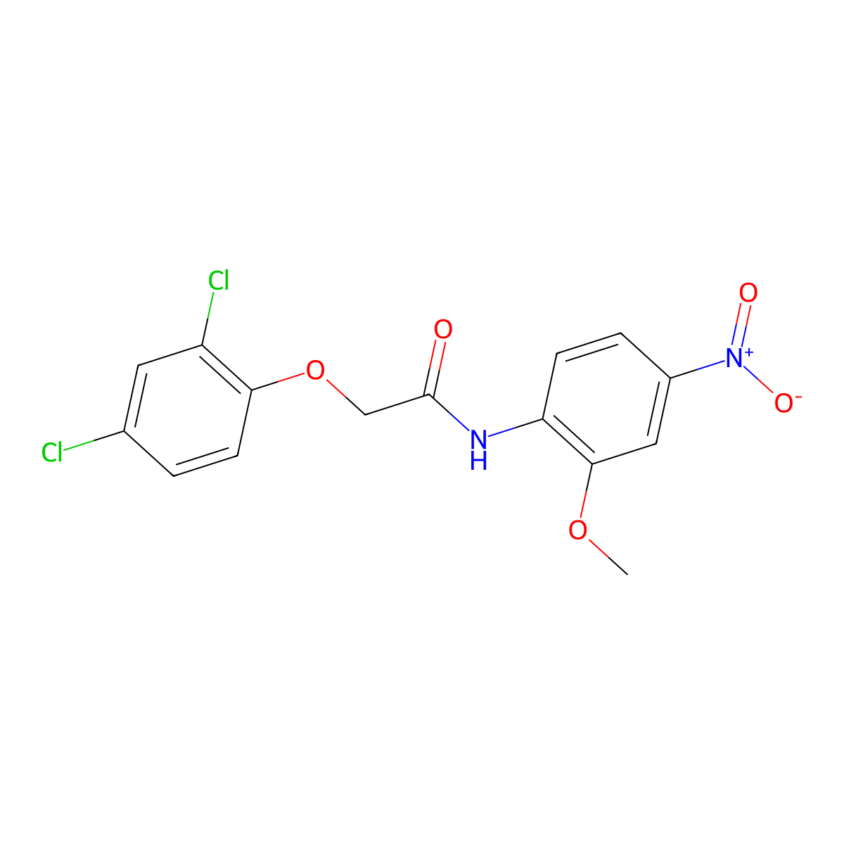 2-(2,4-dichlorophenoxy)-N-(2-methoxy-4-nitrophenyl)acetamide molecular structure, CAS 429625-66-1