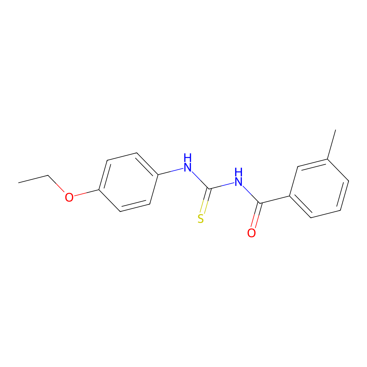 N-[(4-ethoxyphenyl)carbamothioyl]-3-methylbenzamide molecular structure, CAS 429625-71-8