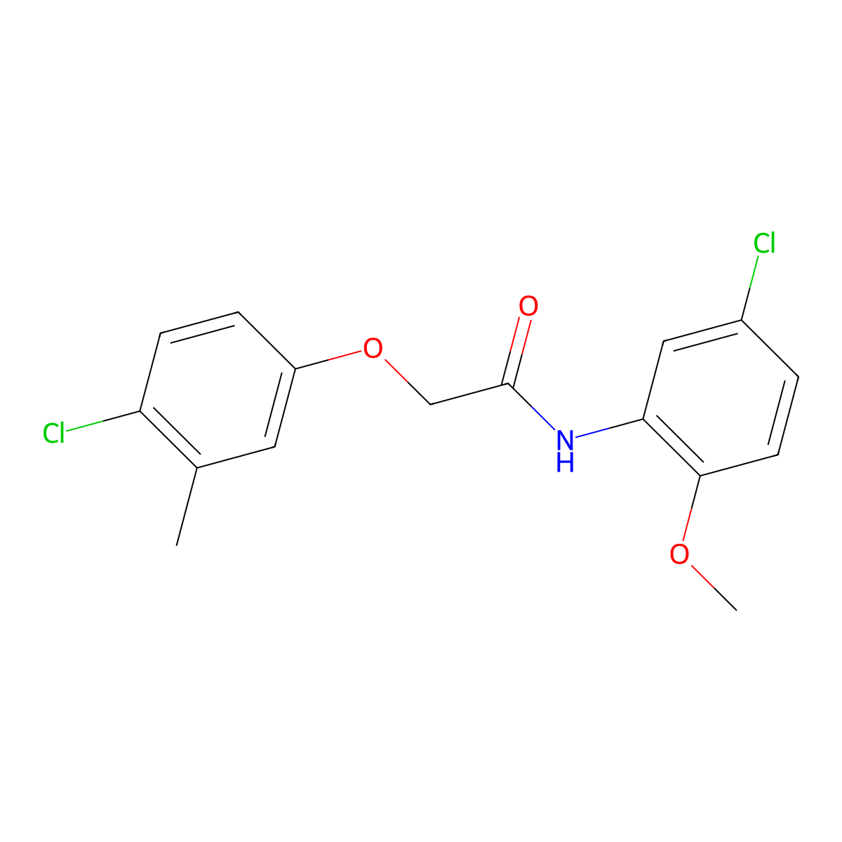 N-(5-chloro-2-methoxyphenyl)-2-(4-chloro-3-methylphenoxy)acetamide molecular structure, CAS 429625-72-9