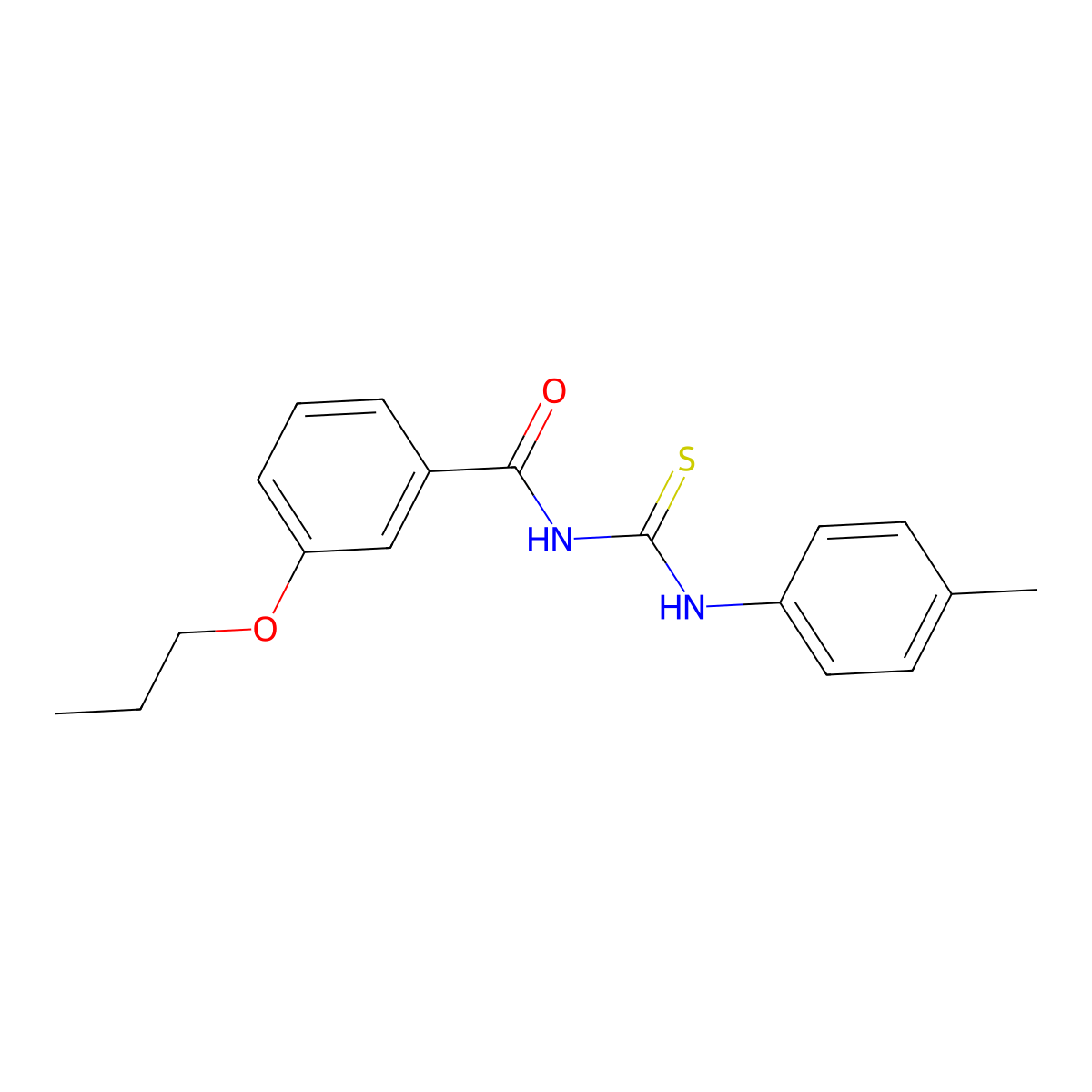 N-[(4-methylphenyl)carbamothioyl]-3-propoxybenzamide molecular structure, CAS 429625-81-0