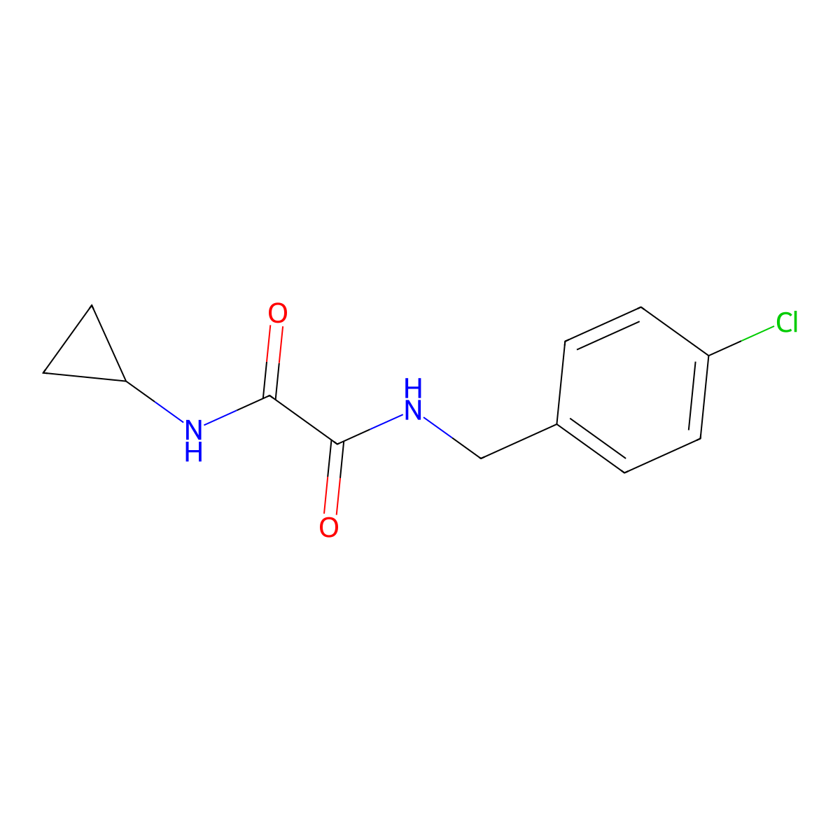 N-[(4-chlorophenyl)methyl]-N'-cyclopropyloxamide molecular structure, CAS 429625-85-4