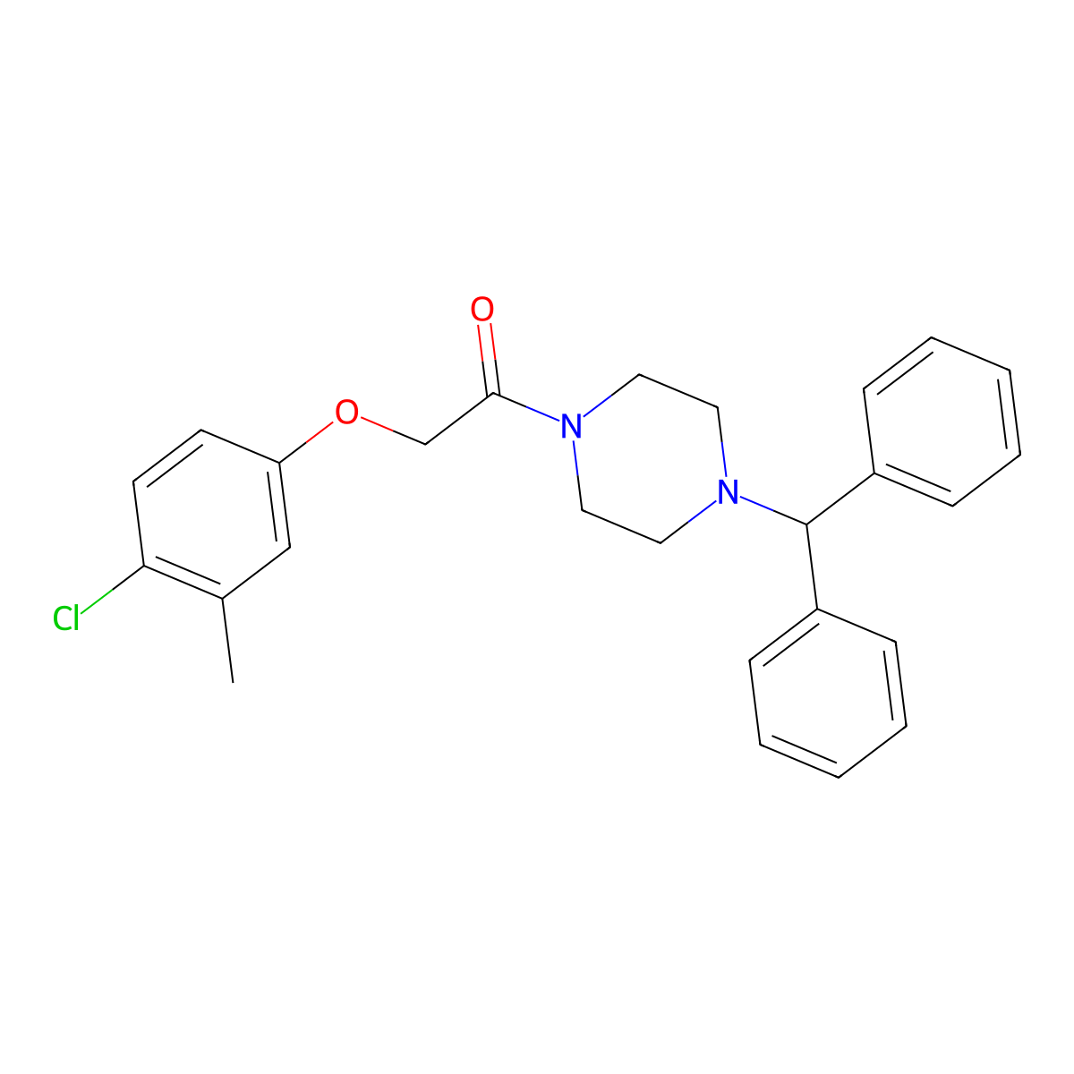 1-(4-Benzhydrylpiperazin-1-yl)-2-(4-chloro-3-methylphenoxy)ethanone molecular structure, CAS 429625-94-5