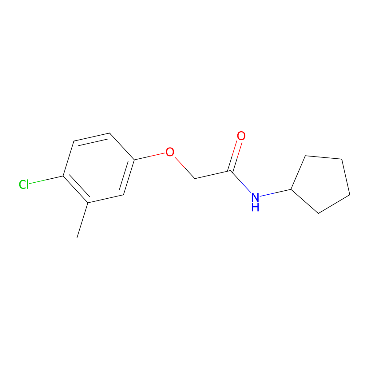 2-(4-chloro-3-methylphenoxy)-N-cyclopentylacetamide molecular structure, CAS 429626-24-4