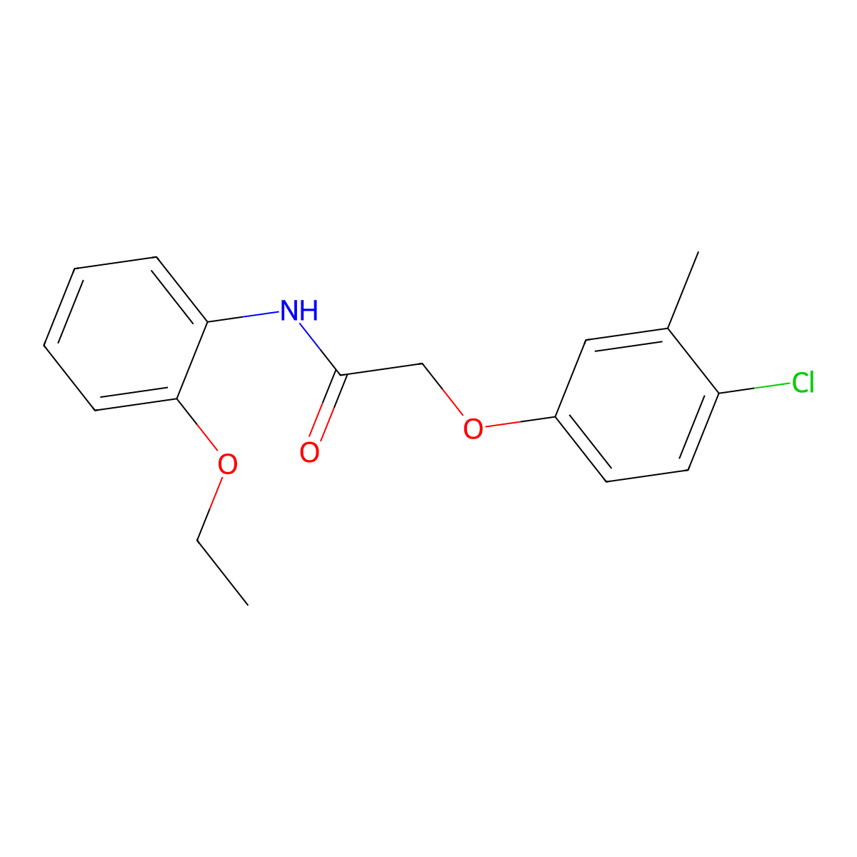 2-(4-chloro-3-methylphenoxy)-N-(2-ethoxyphenyl)acetamide molecular structure, CAS 429626-26-6
