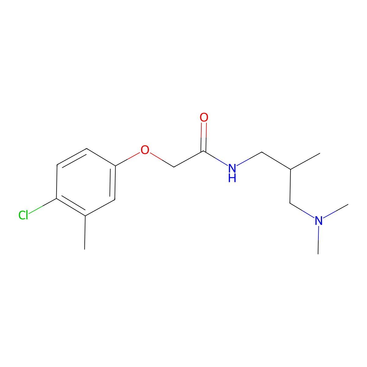 2-(4-chloro-3-methylphenoxy)-N-[3-(dimethylamino)-2-methylpropyl]acetamide molecular structure, CAS 429626-52-8