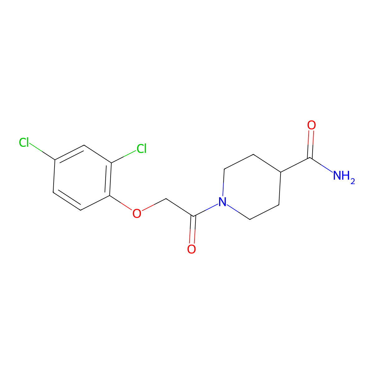 1-[2-(2,4-Dichlorophenoxy)acetyl]piperidine-4-carboxamide molecular structure, CAS 429626-54-0