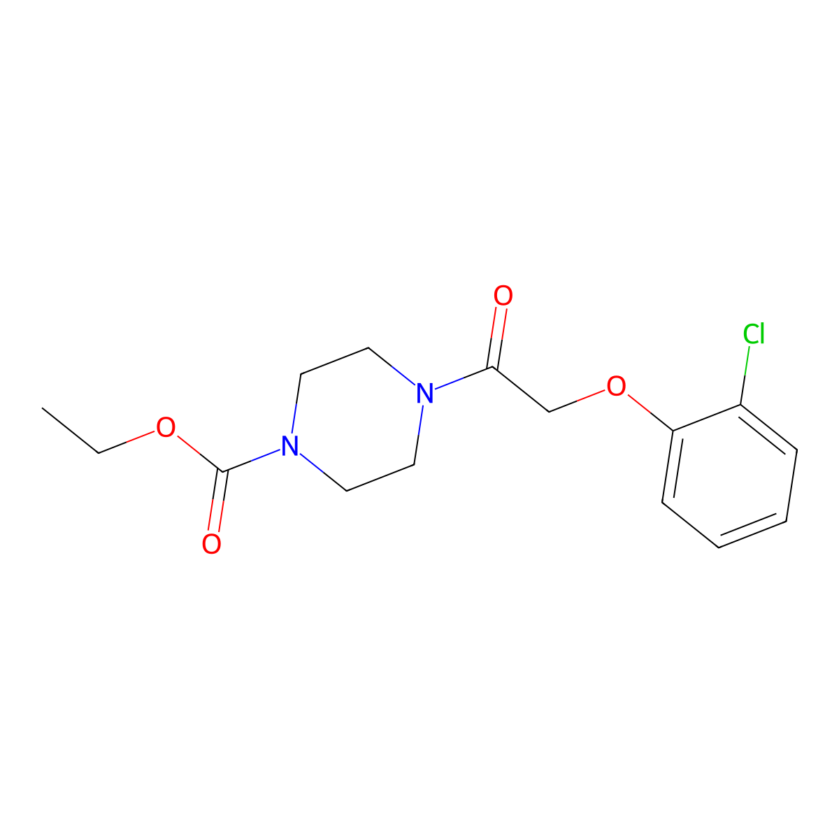 Ethyl 4-[(2-chlorophenoxy)acetyl]-1-piperazinecarboxylate molecular structure, CAS 429626-70-0