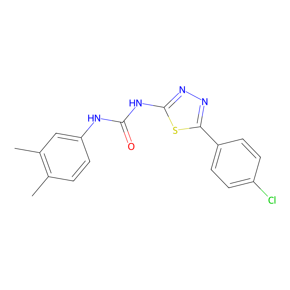 1-[5-(4-Chlorophenyl)-1,3,4-thiadiazol-2-yl]-3-(3,4-dimethylphenyl)urea molecular structure, CAS 429626-89-1