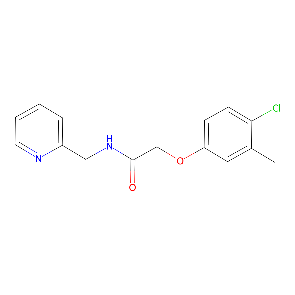 2-(4-chloro-3-methylphenoxy)-N-(pyridin-2-ylmethyl)acetamide molecular structure, CAS 429626-93-7