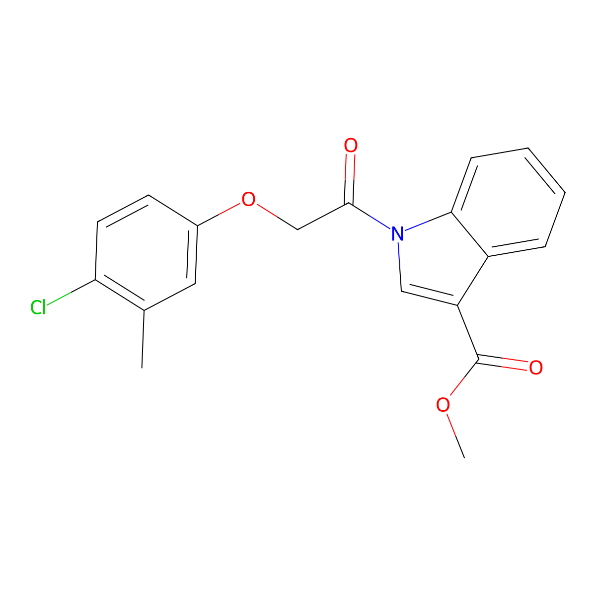 Methyl 1-(2-(4-chloro-3-methylphenoxy)acetyl)-1H-indole-3-carboxylate molecular structure, CAS 429627-08-7