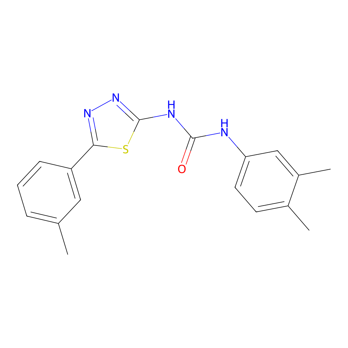 1-(3,4-Dimethylphenyl)-3-[5-(3-methylphenyl)-1,3,4-thiadiazol-2-yl]urea molecular structure, CAS 429627-19-0