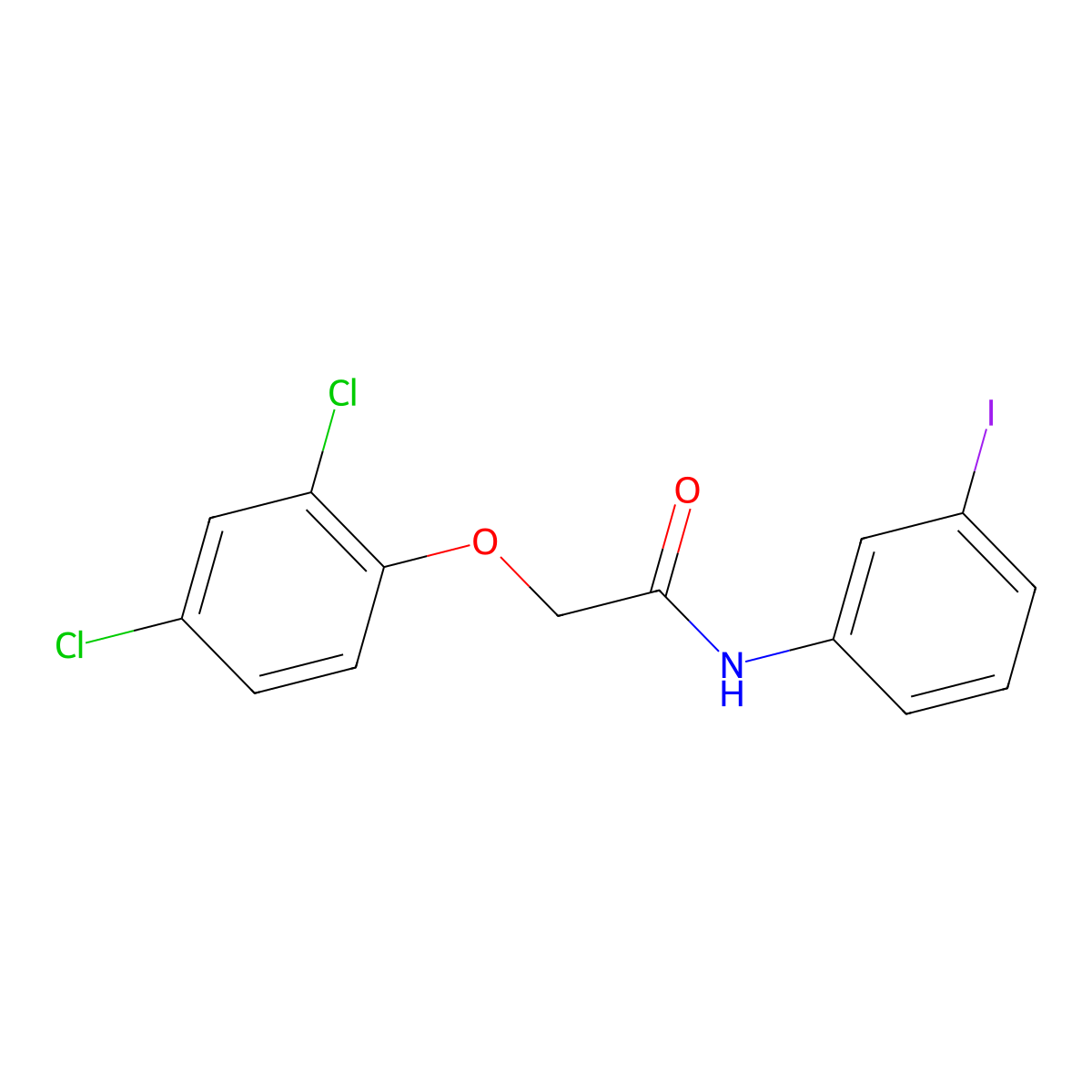2-(2,4-dichlorophenoxy)-N-(3-iodophenyl)acetamide molecular structure, CAS 429627-33-8