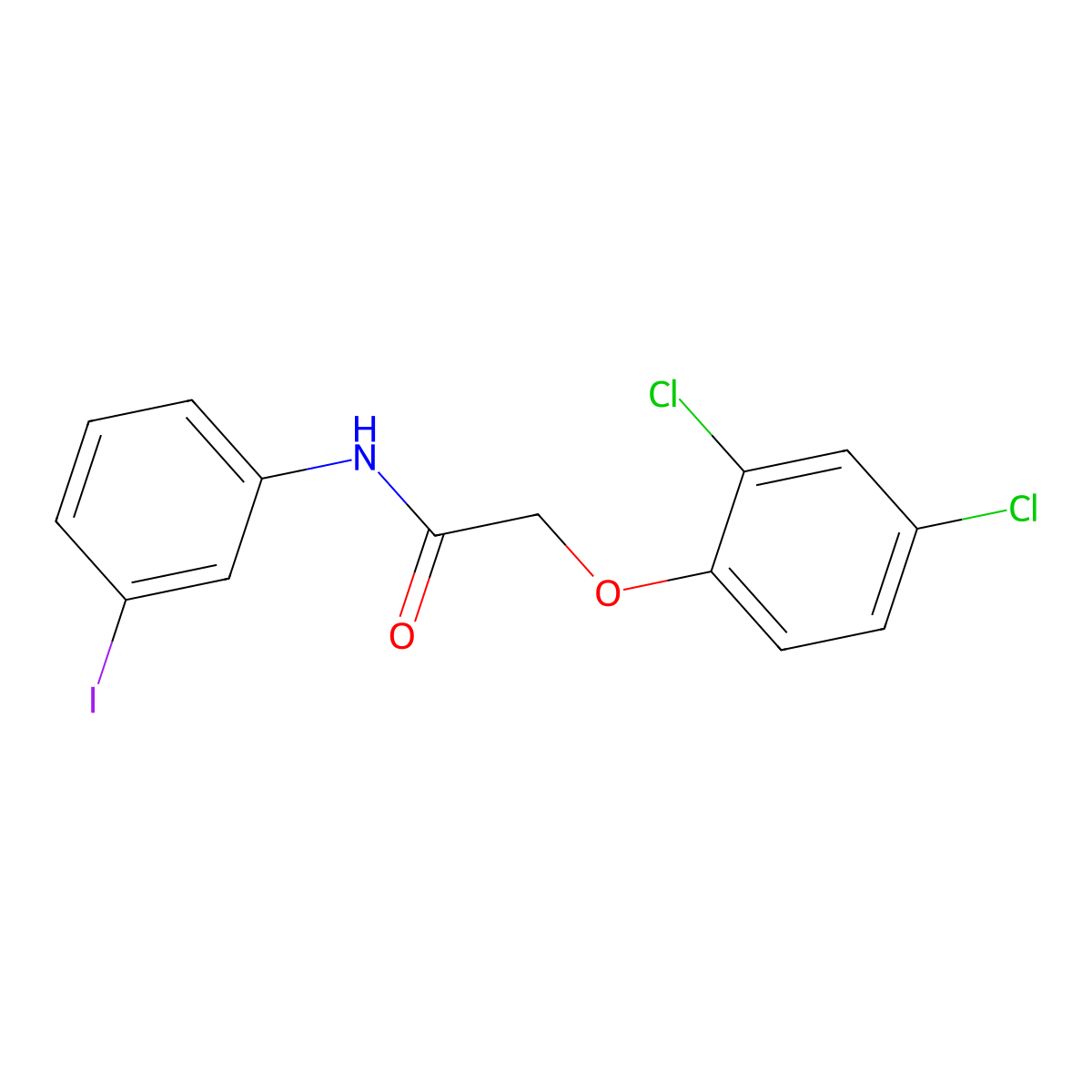 2-(2,4-dichlorophenoxy)-N-(3-iodophenyl)acetamide molecular structure, CAS 429627-33-8