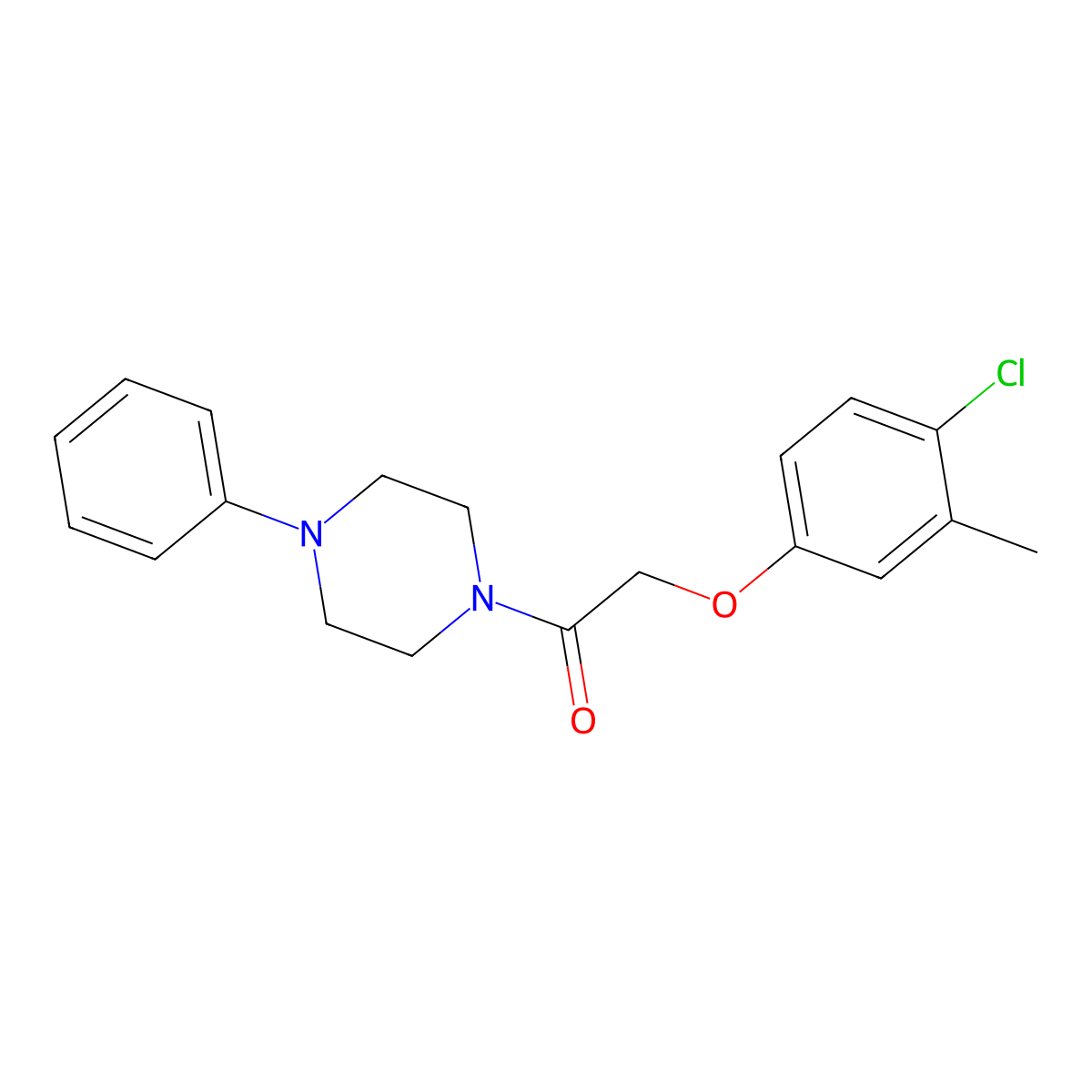 2-(4-Chloro-3-methylphenoxy)-1-(4-phenylpiperazin-1-yl)ethanone molecular structure, CAS 429627-34-9