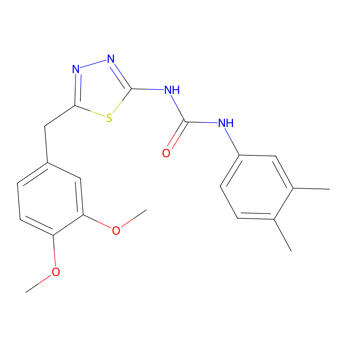 1-[5-(3,4-Dimethoxybenzyl)-1,3,4-thiadiazol-2-yl]-3-(3,4-dimethylphenyl)urea molecular structure, CAS 429627-39-4