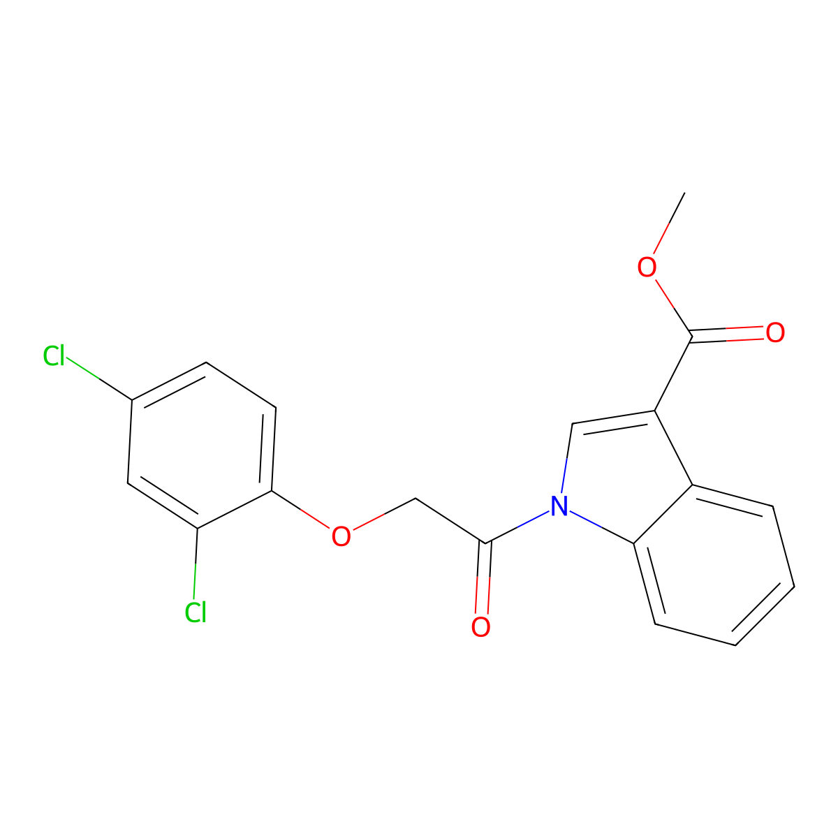 Methyl 1-(2-(2,4-dichlorophenoxy)acetyl)-1H-indole-3-carboxylate molecular structure, CAS 429627-43-0