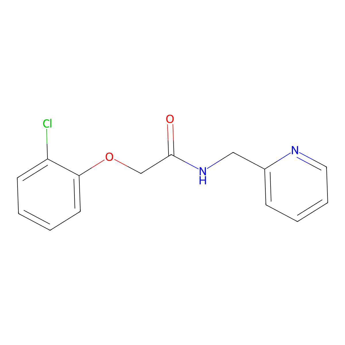 2-(2-chlorophenoxy)-N-(pyridin-2-ylmethyl)acetamide molecular structure, CAS 429627-44-1