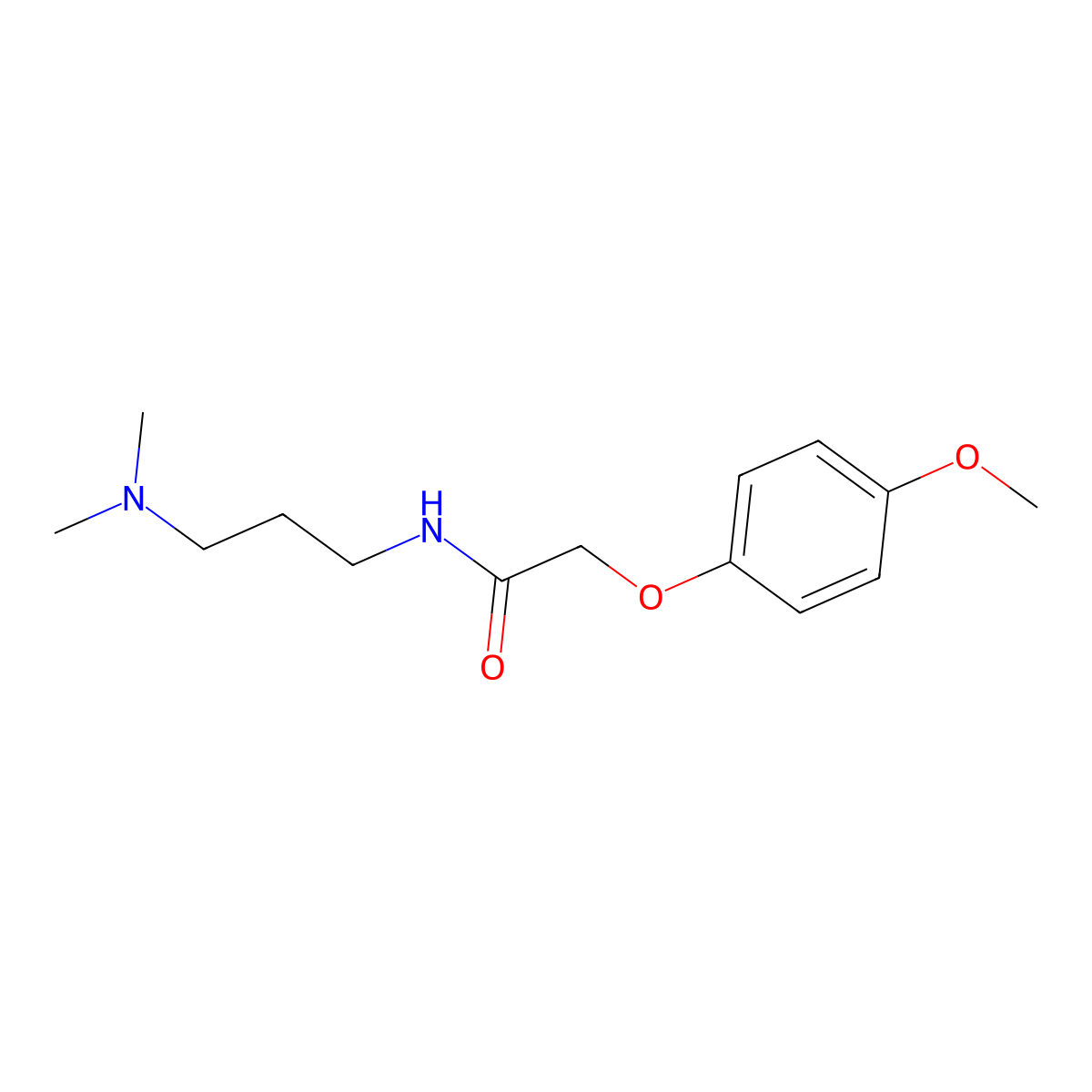 N-[3-(dimethylamino)propyl]-2-(4-methoxyphenoxy)acetamide molecular structure, CAS 429627-45-2