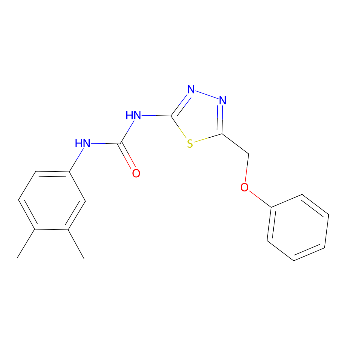 1-(3,4-Dimethylphenyl)-3-[5-(phenoxymethyl)-1,3,4-thiadiazol-2-yl]urea molecular structure, CAS 429627-58-7