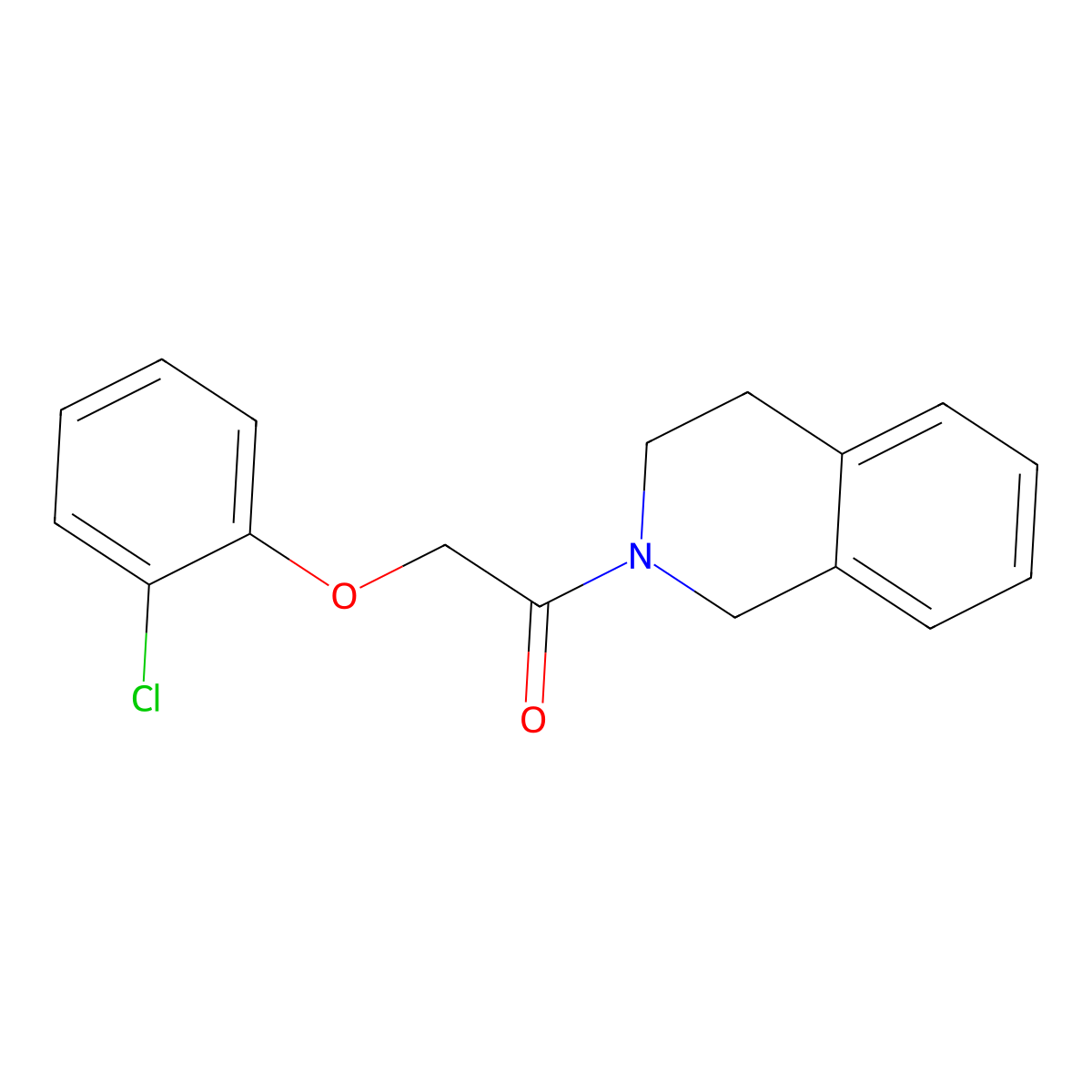 2-(2-chlorophenoxy)-1-(3,4-dihydro-1H-isoquinolin-2-yl)ethanone molecular structure, CAS 429627-59-8