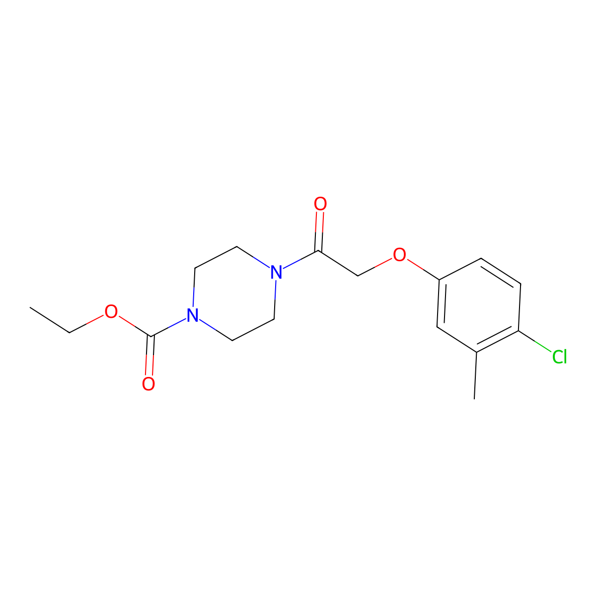 Ethyl 4-[2-(4-chloro-3-methylphenoxy)acetyl]piperazine-1-carboxylate molecular structure, CAS 429627-73-6