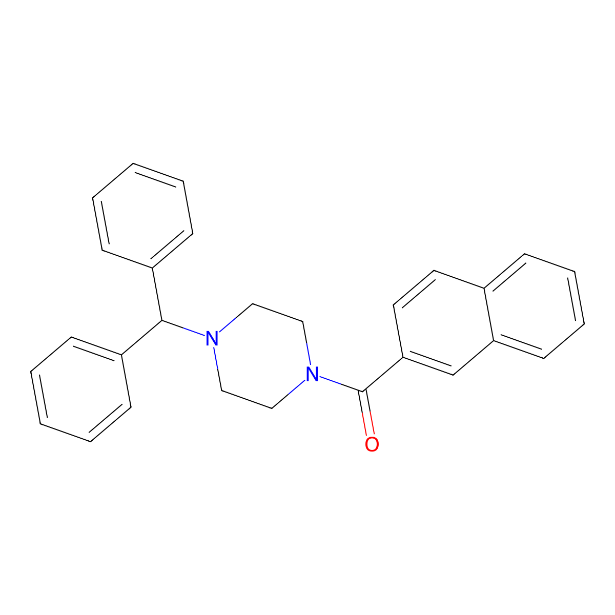 (4-Benzhydrylpiperazin-1-yl)-naphthalen-2-ylmethanone molecular structure, CAS 429627-91-8