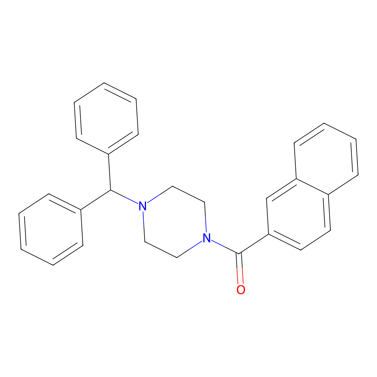 (4-Benzhydrylpiperazin-1-yl)-naphthalen-2-ylmethanone molecular structure, CAS 429627-91-8