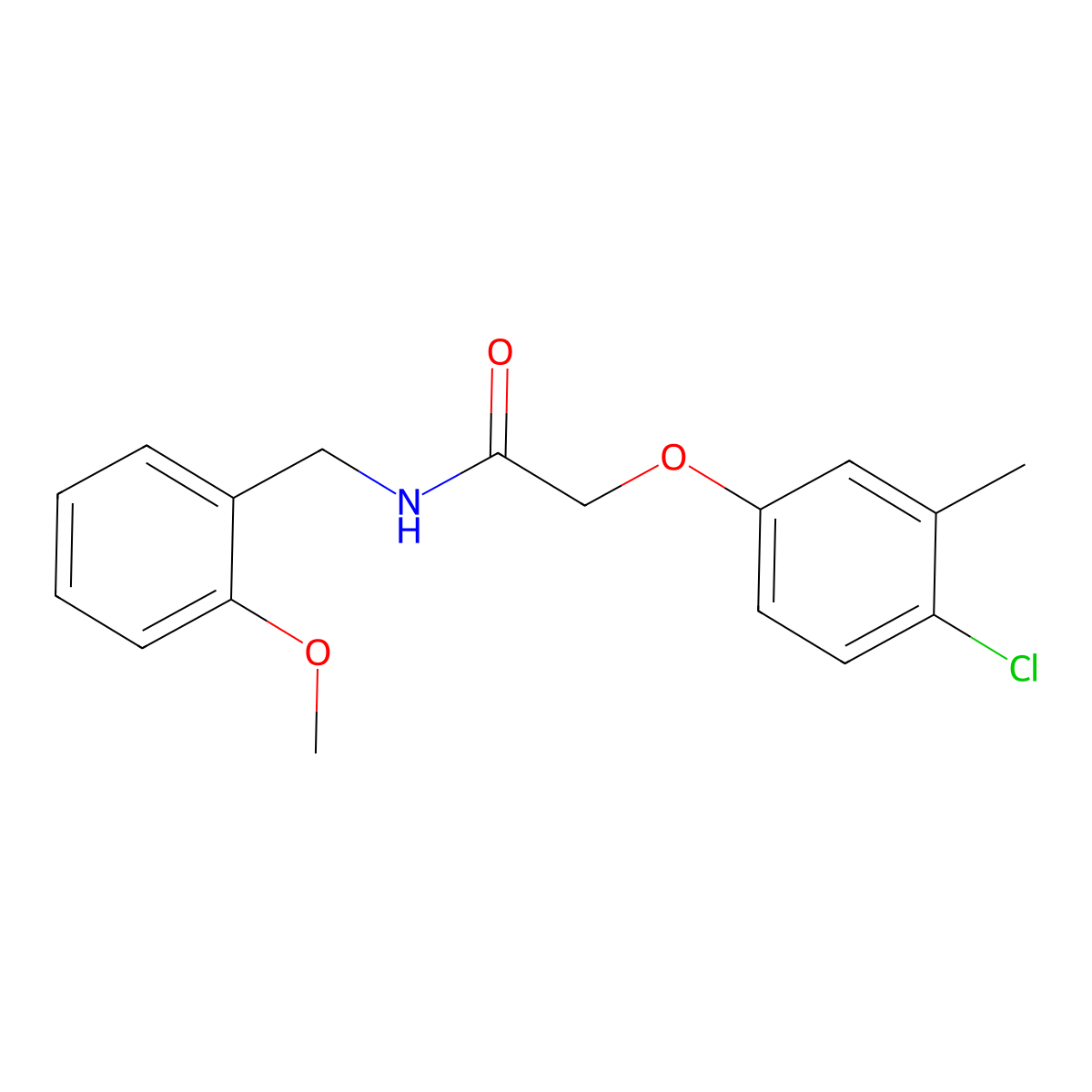 2-(4-chloro-3-methylphenoxy)-N-(2-methoxybenzyl)acetamide molecular structure, CAS 429627-94-1