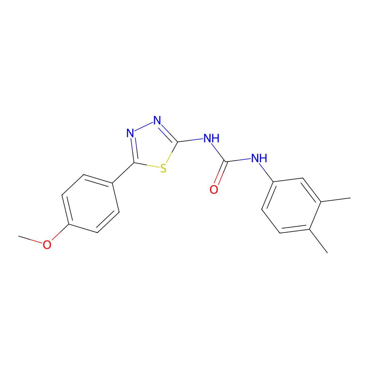 1-(3,4-Dimethylphenyl)-3-[5-(4-methoxyphenyl)-1,3,4-thiadiazol-2-yl]urea molecular structure, CAS 429628-04-6