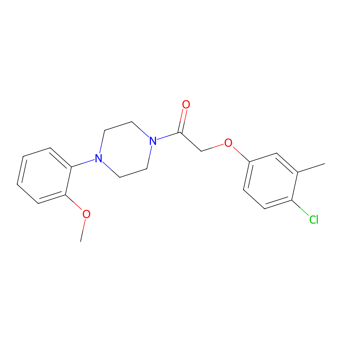 2-(4-Chloro-3-methylphenoxy)-1-[4-(2-methoxyphenyl)piperazin-1-yl]ethanone molecular structure, CAS 429628-30-8