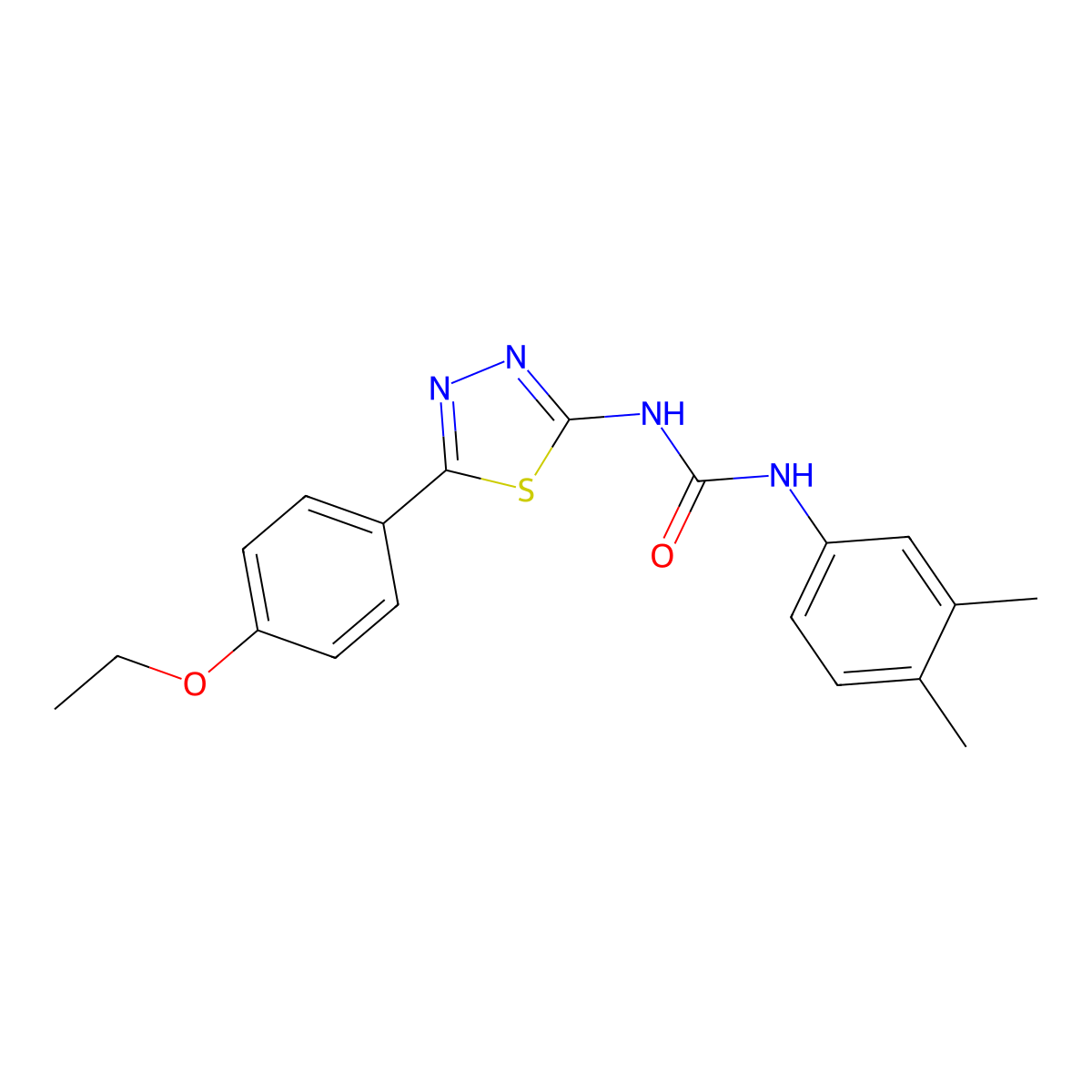 1-(3,4-Dimethylphenyl)-3-[5-(4-ethoxyphenyl)-1,3,4-thiadiazol-2-yl]urea molecular structure, CAS 429628-36-4