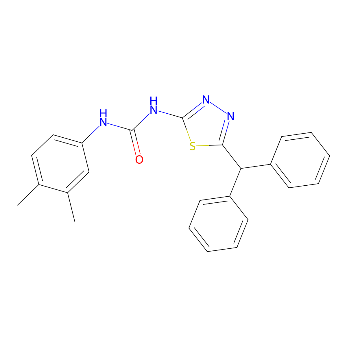 1-(5-Benzhydryl-1,3,4-thiadiazol-2-yl)-3-(3,4-dimethylphenyl)urea molecular structure, CAS 429628-51-3