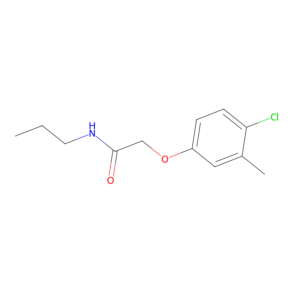 2-(4-chloro-3-methylphenoxy)-N-propylacetamide molecular structure, CAS 429628-63-7