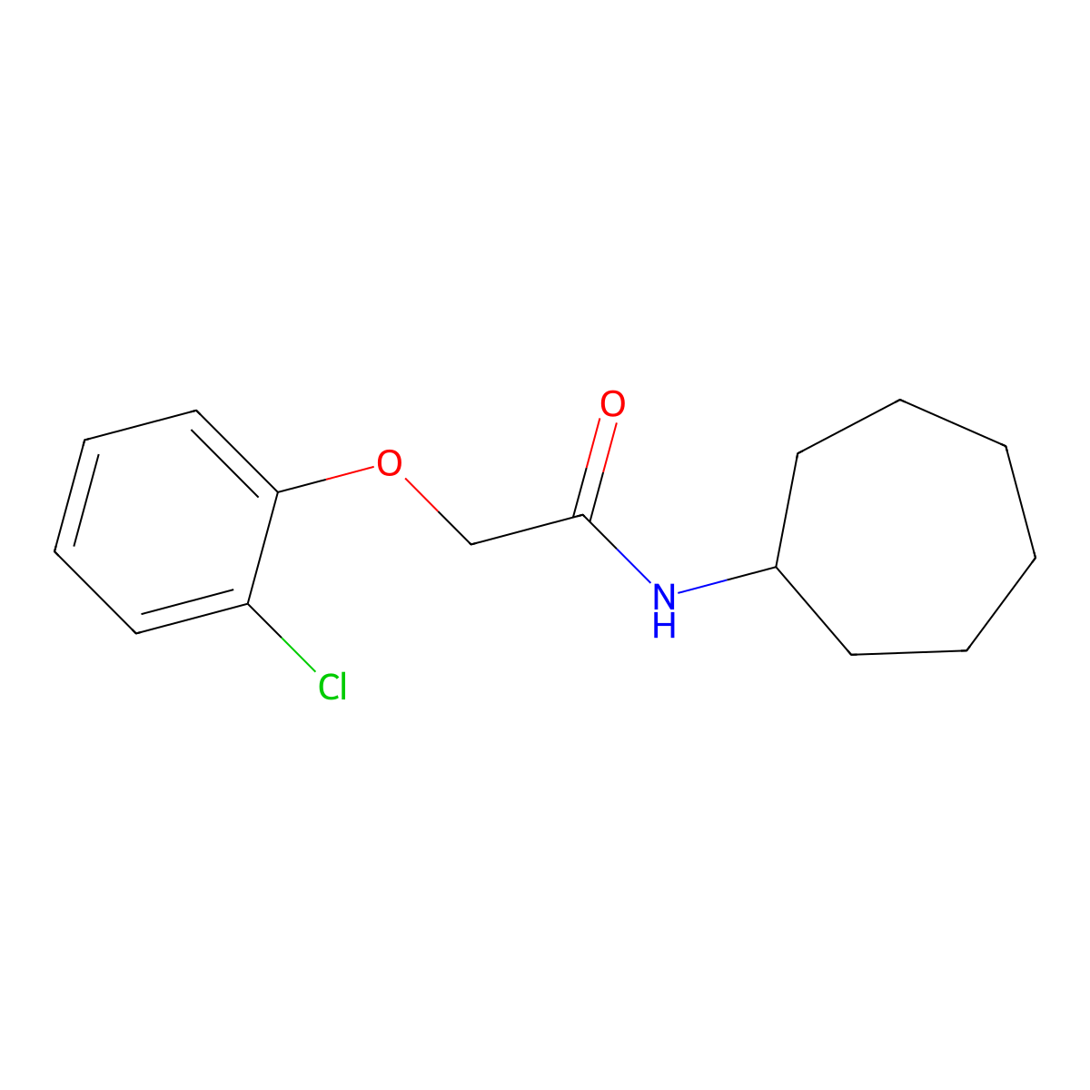 2-(2-chlorophenoxy)-N-cycloheptylacetamide molecular structure, CAS 429628-67-1