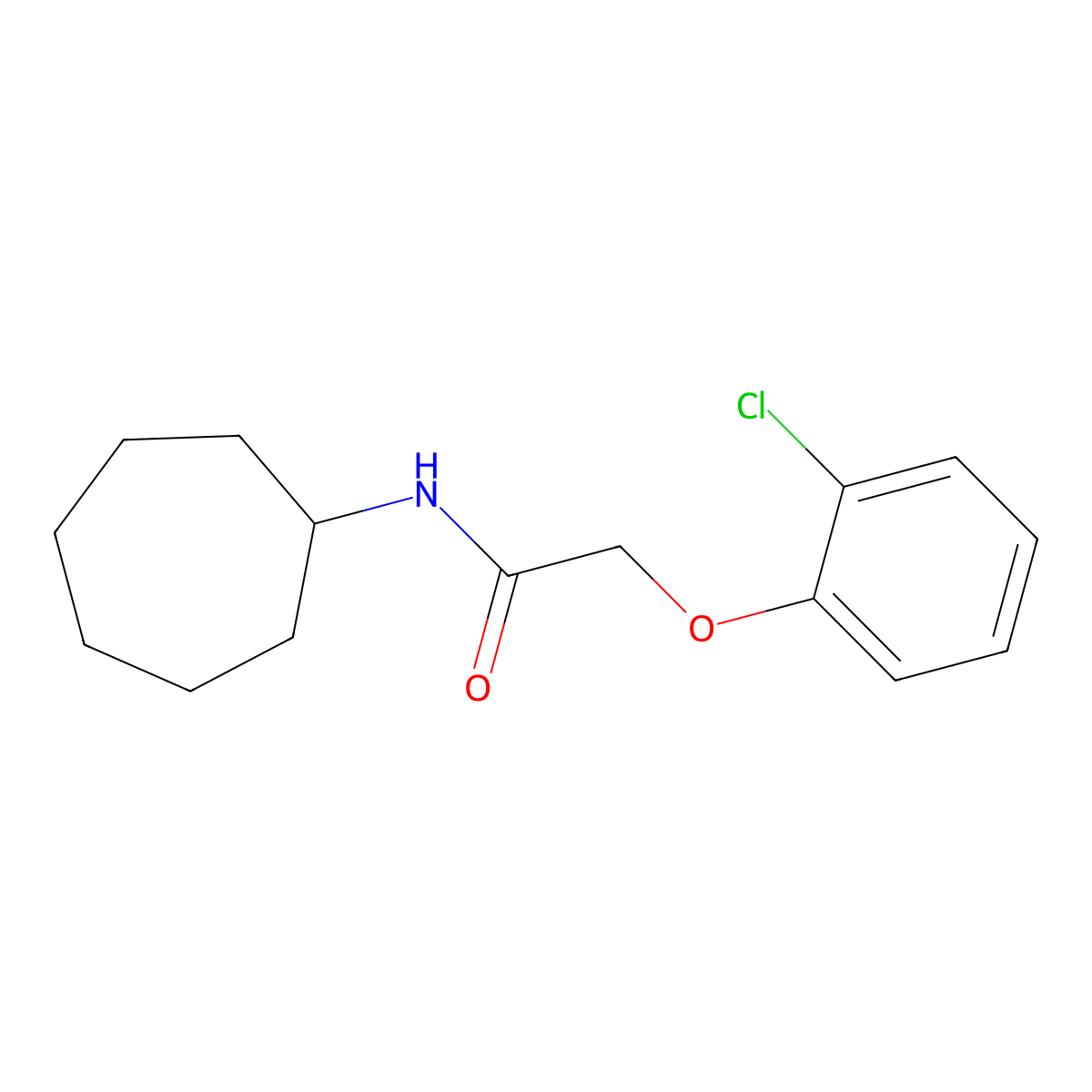 2-(2-chlorophenoxy)-N-cycloheptylacetamide molecular structure, CAS 429628-67-1